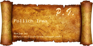 Pollich Irma névjegykártya